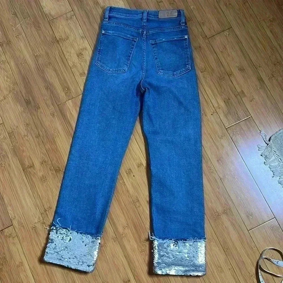 7 for all mankind boyfriend sequin crop Jean 23 - Picture 9 of 14